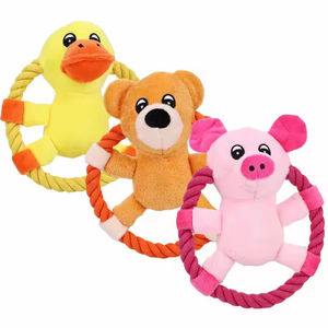 Giocattoli interattivi per cani di peluche giallo anatra rosa maiale orso bruno-per allenarsi e giocare a giocattoli masticabili per animali domestici - Product Image 2
