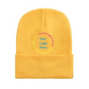 Automne hiver chapeau personnalisé tricot <span class=keywords><strong>bonnet</strong></span> couleur unie impression personnalisée images conception personnalisée chapeaux chauds d'hiver - Product Image 1