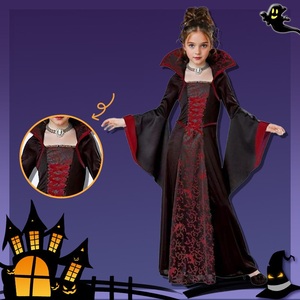 Disfraz de Vampiresa para Niñas con Cuello Alto y Mangas Anchas, Vestido Largo para Cosplay de Halloween - Product Image 2