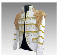 Haute Qualité Renaissance Médiévale Hommes Costumes Paillettes Veste Plus La Taille Performance Blazer