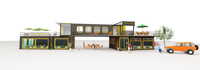 Café-bar-restaurant extérieur en conteneur de 40 pieds au design moderne