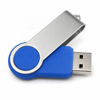 Flashdisk USB 2.0 Putar 360 Derajat Logo Kustom, Pen Drive Logam Baru Garansi 3 Tahun Grosir 8GB 16GB 32GB 64GB