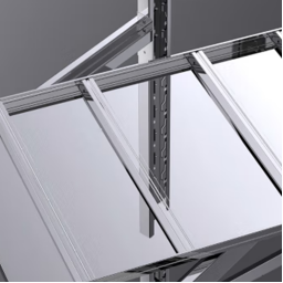 מדפי תצוגה מסחריים לסופרמרקט, מדפי אחסון תעשייתיים ניתנים לערום, מדף נירוסטה 201 למחסן - Product Image 3