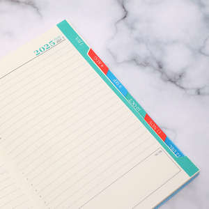 2025 Tây Ban Nha chương trình nghị sự A5 hàng tuần hàng ngày kế hoạch biểu tượng tùy chỉnh bán buôn Nhật Ký Giao hàng nhanh PU da máy tính xách tay lịch - Product Image 2