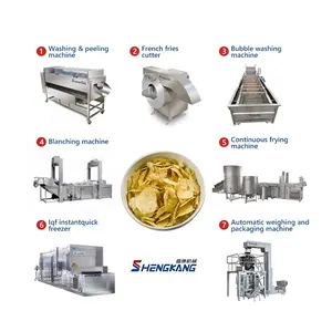 Industrial 50kg/h Fully Automatic Potato Frozen French Fries Production Line Potato Chips Making Machine