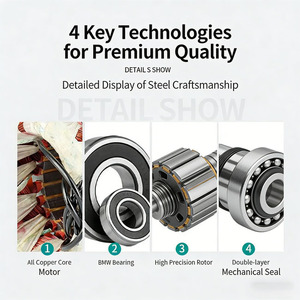 Pompe submersible AC personnalisable OEM pour eaux usées 0,55 kW 0,75 CV, hauteur de refoulement 20 m - Pompe industrielle haute pression pour eaux usées - Product Image 3