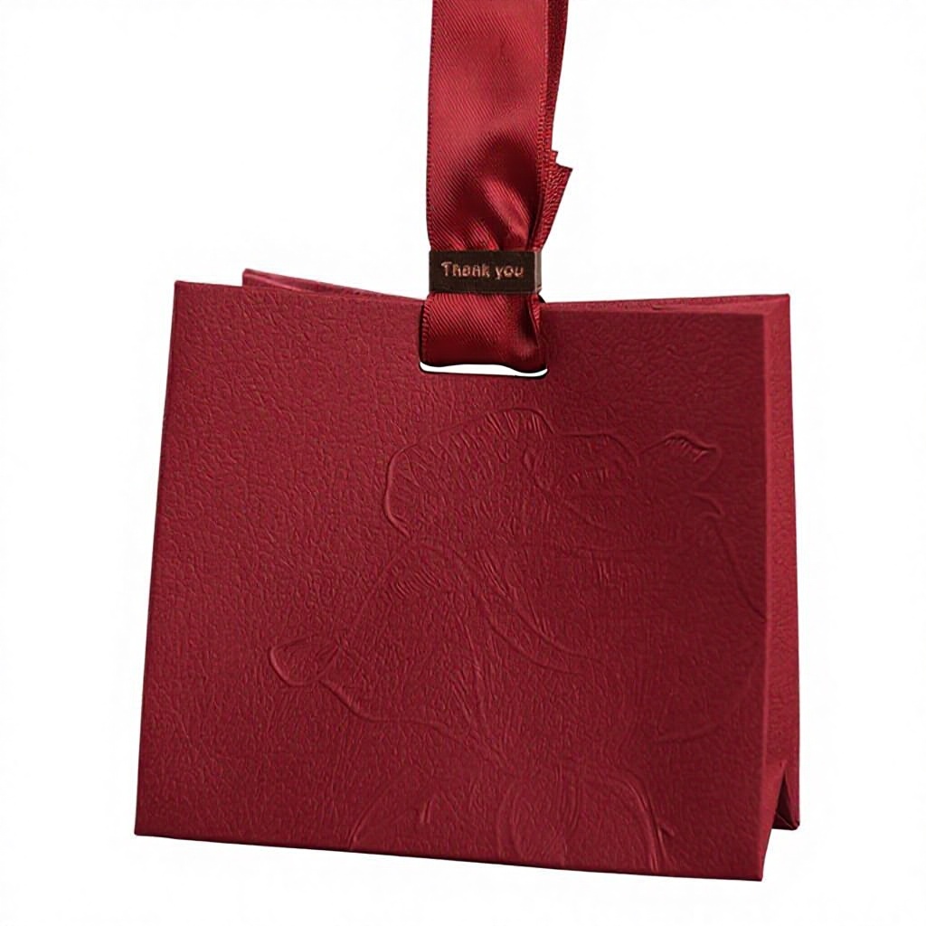 Luxury Custom High Quality Eco-Friendly Reusable Cardboard Paperboard Gift Bags for Weddings Anniversaries Embossed Patterns