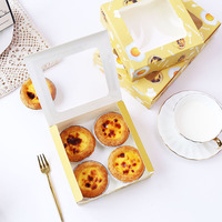 Boîte de nourriture pour tarte aux œufs bon marché en gros avec fenêtre transparente Boîte de papier pour biscuits Sushi Sandwich Boîte en carte avec fenêtre