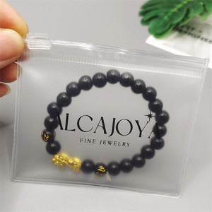 Emballages de bijoux personnalisés en plastique avec logos, pochette à bijoux en PVC transparent/givré, petit sac à fermeture éclair pour grandes boucles d'oreilles - Product Image 6
