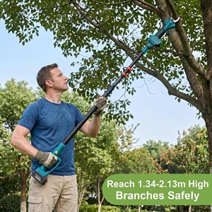 Ensemble <span class=keywords><strong>d</strong></span>'outils 2 en 1 MulinSen, cisailles de taille pour branches hautes sans fil 21V et mini tronçonneuse avec perche <span class=keywords><strong>télescopique</strong></span> réglable - Product Image 5