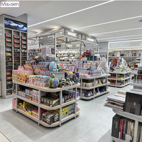 Étagère d'exposition multi-niveaux réglable pour papeterie, cadeaux, jouets et librairies