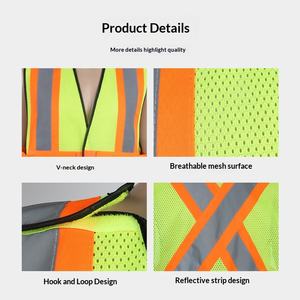 反射材付き建設安全ベスト、反射ホースクリップ付き、高視認性、建設現場用、卸売 - Product Image 4