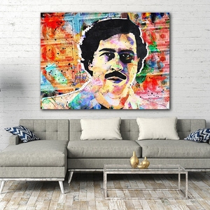 Póster de <span class=keywords><strong>Pablo</strong></span> Escobar, Arte de Pared con Foto de Identificación, Decoración del Hogar, Impresión en Lienzo Hecha a Mano, Arte de Pared de Cultura Pop, Lienzo al por Mayor - Product Image 4