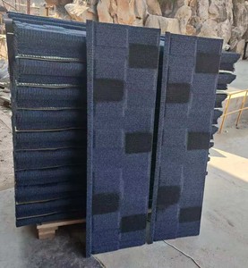 Meilleur <span class=keywords><strong>prix</strong></span> Bardeaux d'asphalte modernes de couleur de bloc <span class=keywords><strong>Toit</strong></span> en métal enduit de pierre imperméable pour maison africaine Temple 50 ans de garantie - Product Image 5