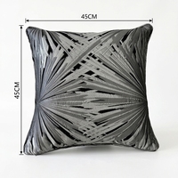 Housse de coussin jacquard décorative de luxe 18x18 pouces, vente en gros, housse de coussin carrée en jacquard métallique pour la décoration de la maison