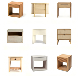 Table de chevet murale ou sur pied, entièrement assemblée, en chêne massif, avec tiroir et étagère, pour chambre à coucher - Product Image 4