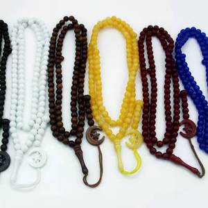 Opciones multicolor disponibles, Tasbih de resina de 8 mm con 99 cuentas, colgante clásico de estrella y luna, Subha musulmana, regalo de Ramadán. - Product Image 1
