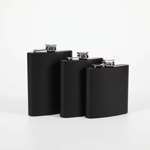 לוגו מותאם אישית 6oz בקבוק מתנה סט נסיעות נירוסטה בקבוק לבן גברים שחור פלון ויסקי אלכוהול מפרק ירך