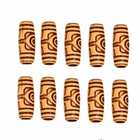 Offre Spéciale : 40 Perles en Plastique Imitation Bois Africain pour Tresses Synthétiques, Accessoires de Décoration, Bijoux et Anneaux pour Cheveux