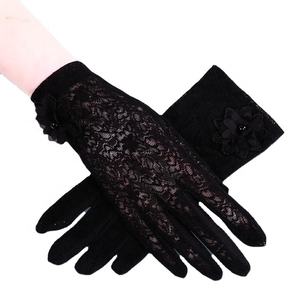 Guantes cortos de conducción y conducción para mujer, de seda helada, finos, transpirables, elásticos, Anti-UV, de algodón, de dedo completo - Product Image 1