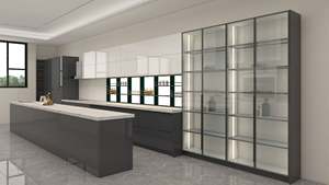 Conception d'armoires de cuisine modernes blanches avec construction en contreplaqué et MDF, espace multifonctionnel pour une maison élégante - Product Image 5