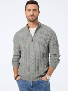 Maglione Invernale da Uomo con Zip a un Quarto, Pullover Casual Tinta Unita con Collo Alto, Anti-Piega, ODM - Product Image 4
