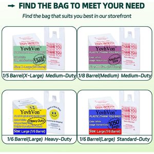 Bolsas de Plástico para Camisetas, 0.8 Mil, 100 Unidades, Material Reciclado, Bolsas de Compras con Asas - Product Image 6