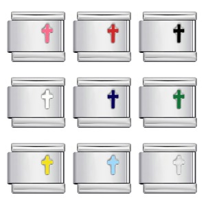 Componentes de Acero Inoxidable para Hacer Pulseras DIY: Dijes de Corazón, Cruz y Trébol de Cuatro Hojas, Fornituras Modulares Italianas para Joyería - Product Image 2
