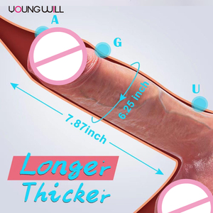 Realistische Dubbele Hardheid Siliconen <span class=keywords><strong>Dildo</strong></span> Met Levensechte Ader Textuur En Zuignap Basis Lichaam Veilig Materiaal Voor Vrouwen <span class=keywords><strong>Dildo</strong></span> - Product Image 5