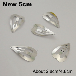360 Uds 2,5 cm 3cm 4cm 5CM 6cm 7cm níquel plata corazón pinzas para el cabello Metal Snap horquillas liso BB horquillas para DIY joyería para el cabello - Product Image 5