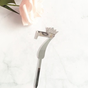 Joyeux anniversaire numéro gâteau <span class=keywords><strong>Toppers</strong></span> acrylique numéro 0 1 <span class=keywords><strong>2</strong></span> 3 4 5 6 7 8 9 tasse gâteau Topper pour pour mariage fête d'anniversaire décor - Product Image 5