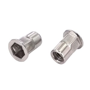 Tuerca Remachable Semihexagonal de Acero Inoxidable 304 M6x12mm para Aplicaciones de Orificios Pasantes - Product Image 1