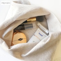 Haute qualité réutilisable 100% lin couleur naturelle japonais personnalisé Mini noeud poignet fourre-tout sac cadeau