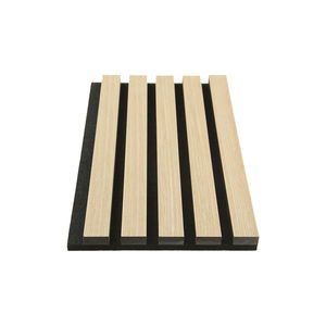 Panel de sonido acústico panel de pared de listón extraíble madera 3D listón negro paneles de pared de madera azulejo interior - Product Image 4