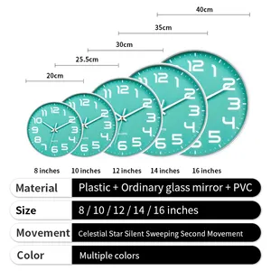 Promozione orologio da parete in plastica decorazione per la casa orologio matematico silenzioso per le imprese