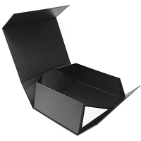 Boîtes cadeaux de luxe minimalistes haut de gamme, boîtes en papier pour vêtements avec rabat magnétique noir, boîtes cadeaux pliables avec fermeture magnétique