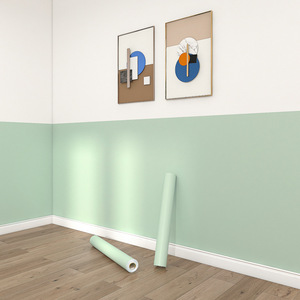 Papier peint auto-adhésif imperméable et résistant à l'humidité en PVC mat de couleur unie en gros pour chambre à coucher, dortoir, chambre locative - Product Image 1