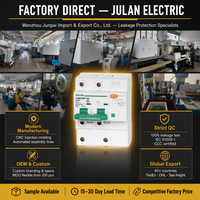 Disjoncteur différentiel JULAN JLB67RN-100 MCB 1P+N 2P 3P+N 4P 6A-125A 30~300mA en plastique pour rail DIN IP20 230V/400V AC