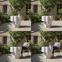 Table basse moderne de luxe en fibre de verre, design modulaire d'angle, durable, résistante aux intempéries, personnalisable, garantie 1 an, pour hall d'hôtel et salon