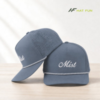Casquette de baseball en nylon 6 panneaux personnalisée de haute qualité, avec trous découpés au laser, séchage rapide, respirante, pour le cyclisme en extérieur