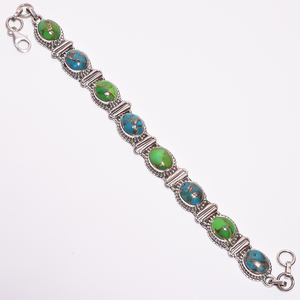 Hermosa pulsera de plata con piedras preciosas genuinas de turquesa de cobre azul natural, joyería de pulsera de plata de ley 925, joyería personalizada - Product Image 4
