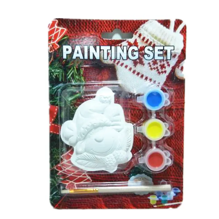 Niet Giftige Keramische Kerst Sneeuwpop Diy Verf Set Keramische Kids Diy Painting Kits