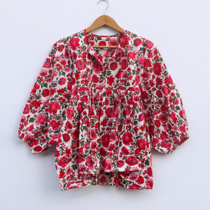 Elegante Vestido Mini Casual de Verano con Estampado Floral en Algodón, Manga Abullonada, Estilo Boho, Corte Holgado y Cuello con Lazos - Product Image 1