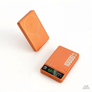 <span class=keywords><strong>Batterie</strong></span> externe magnétique sans fil 10000 mAh avec support, affichage numérique, charge rapide et format mince pour téléphone, montre, écouteurs – Essentiels de voyage - Product Image 1