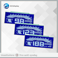 Layar LCD 7-Segmen SCCdisplay GW008 Kualitas Pabrik, HTN Biru Negatif, Lampu Latar LED untuk Kendaraan, Kecerahan 500, Pemasangan PIN