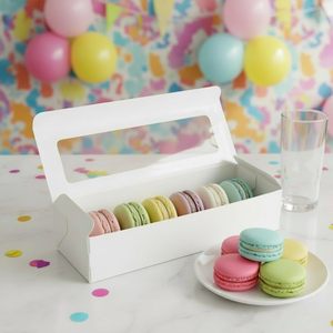 กล่องมาการองสีขาว 12 ถึง 14 ชิ้น พร้อมหน้าต่างใส กล่องใส่มาการองหรือชุดกล่องบรรจุภัณฑ์สำหรับช็อกโกแลตทรัฟเฟิล - Product Image 6