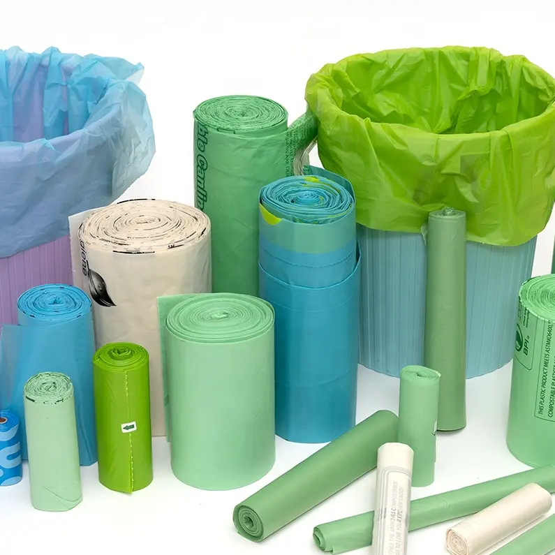 كيس قمامة بلاستيكي قابل للتحلل الحيوي بشعار مخصص بسعر الجملة كيس قمامة قابل للتحلل معطر للتصدير للولايات المتحدة الأمريكية / كندا