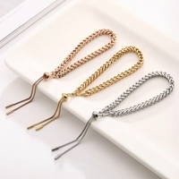 Bracelet chaîne à maillons réglable en acier inoxydable plaqué or 18 carats, anti-ternissement, pour unisexe, vente en gros