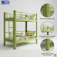 Lit superposé en acier robuste multicolore pour enfants, cadre de lit double pour dortoir d'école, personnalisable OEM
