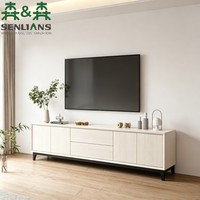 Mueble de TV Moderno SLS, Centro de Entretenimiento con Gran Espacio de Almacenamiento, Mesa Consola, Mueble para TV para Sala de Estar o Dormitorio